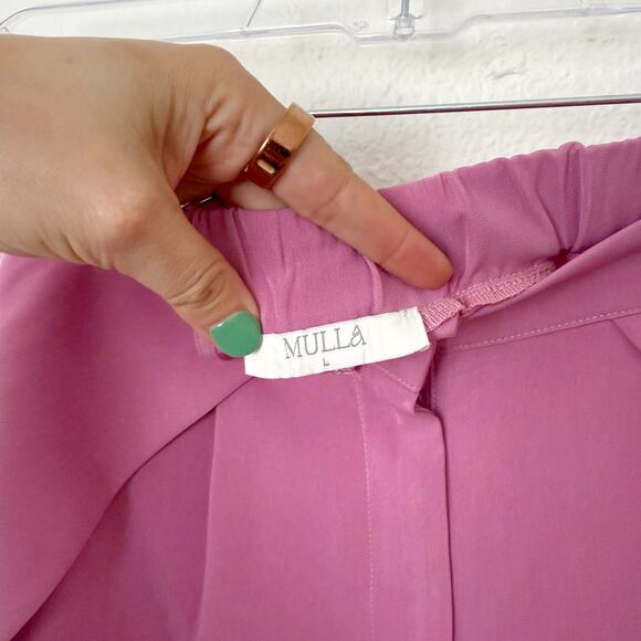 [MULLA] Lilac Pink High Rise Bermuda Shorts Lagenlook Relaxed Fit Size Large L - Picture 10 of 11